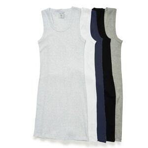 Claridge + King WHITE‎ Cotton Take Along Tank Ribbed Long Basic Racerback Tank M